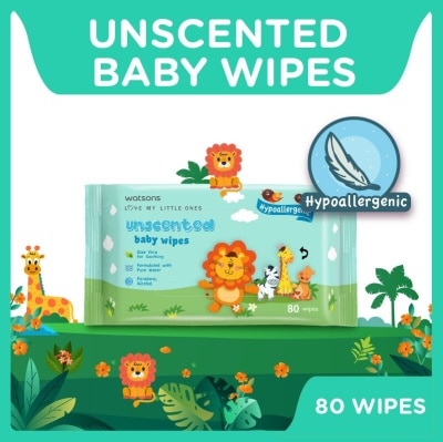 WATSONS Unscented Baby Wipes Hypoallergenic (Made For Baby's Sensitive Skin) 80s