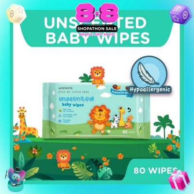 WATSONS - Unscented Baby Wipes Hypoallergenic (Made For Baby's Sensitive Skin) 80s