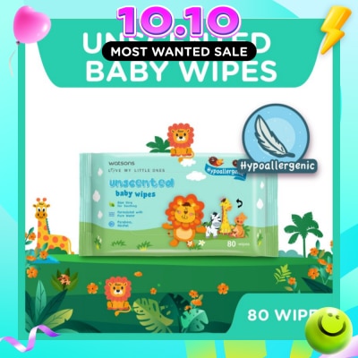 WATSONS Unscented Baby Wipes Hypoallergenic (Made For Baby's Sensitive Skin) 80s image