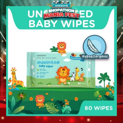 WATSONS - Unscented Baby Wipes Hypoallergenic (Made For Baby's Sensitive Skin) 80s