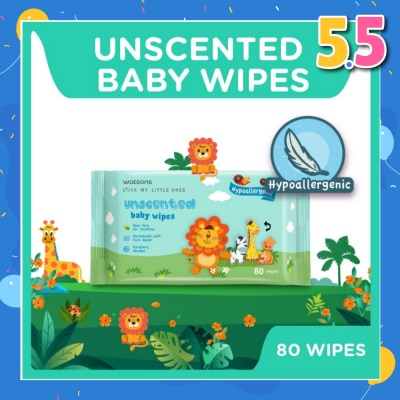 WATSONS Unscented Baby Wipes Hypoallergenic (Made For Baby's Sensitive Skin) 80s