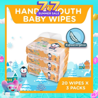 WATSONS - Hand & Mouth Soft Baby Wipes 20s x 3pack