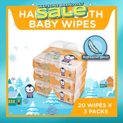 WATSONS - Hand & Mouth Soft Baby Wipes 20s x 3pack