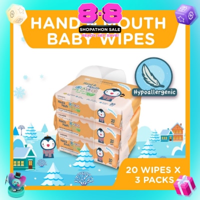 WATSONS - Hand & Mouth Soft Baby Wipes 20s x 3pack