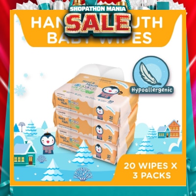WATSONS - Hand & Mouth Soft Baby Wipes 20s x 3pack