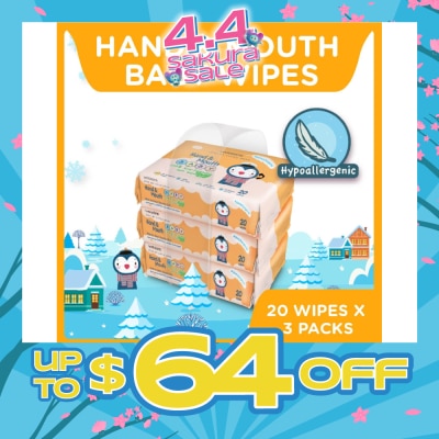 WATSONS - Hand & Mouth Soft Baby Wipes 20s x 3pack