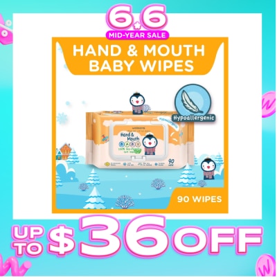 WATSONS - Hand & Mouth Baby Wipes 100% Eco-Friendly Soft Wipes Hypoallergenic (Made For Baby's Sensitive Skin) 90s