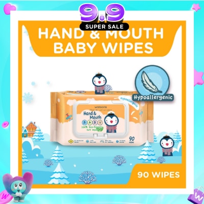 WATSONS - Hand & Mouth Baby Wipes 100% Eco-Friendly Soft Wipes Hypoallergenic (Made For Baby's Sensitive Skin) 90s image