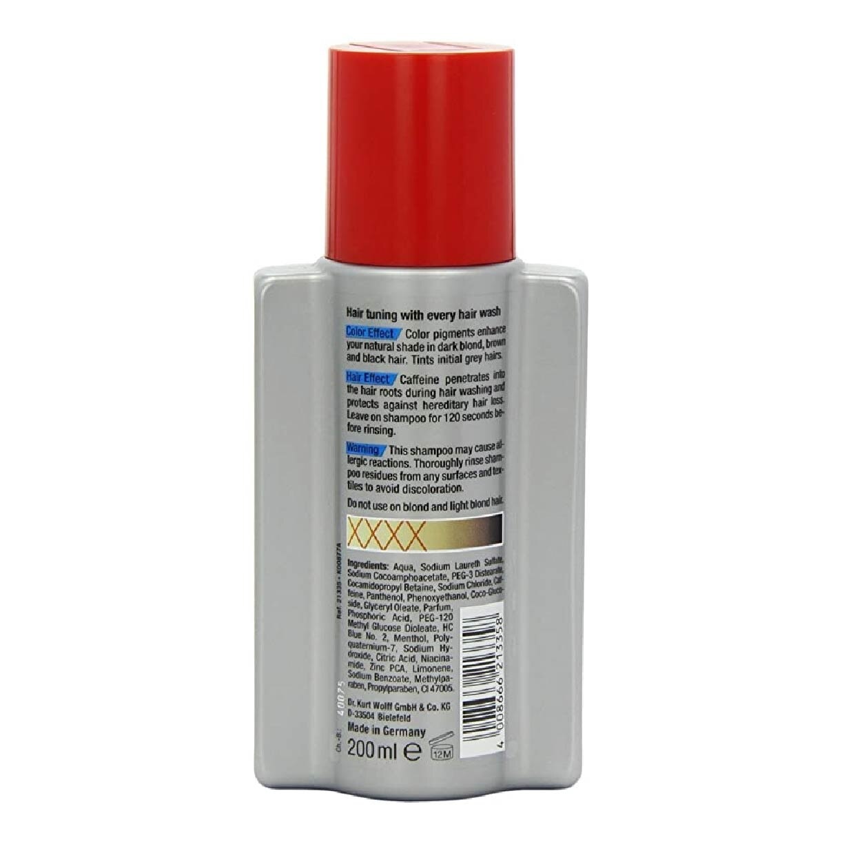 Tuning Dark Caffeine Shampoo For Men (For Grey Hair; Maintain Dark Shade;  Prevents Hair Loss) 200ml