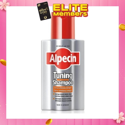 ALPECIN Tuning Dark Caffeine Shampoo For Men (For Grey Hair; Maintain Dark Shade;  Prevents Hair Loss) 200ml