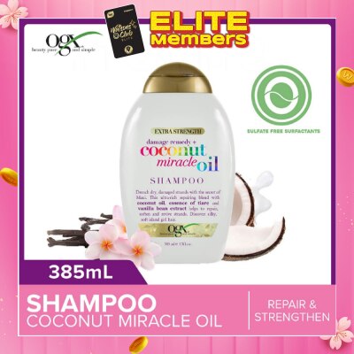 OGX Damage Remedy + Coconut Miracle Oil Shampoo (Helps to Repair + Soften + Revive Hair Strands) 385ml