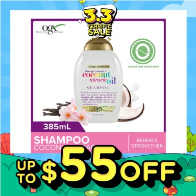 OGX Damage Remedy + Coconut Miracle Oil Shampoo (Helps to Repair + Soften + Revive Hair Strands) 385ml