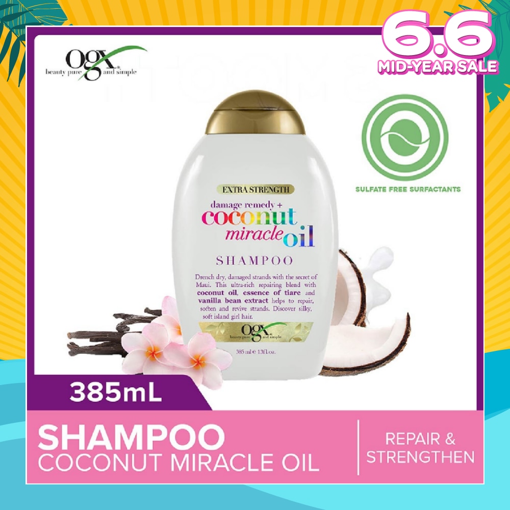Damage Remedy + Coconut Miracle Oil Shampoo (Helps to Repair + Soften + Revive Hair Strands) 385ml