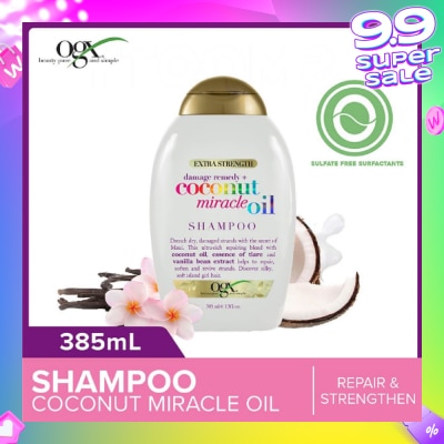 OGX Damage Remedy + Coconut Miracle Oil Shampoo (Helps to Repair + Soften + Revive Hair Strands) 385ml