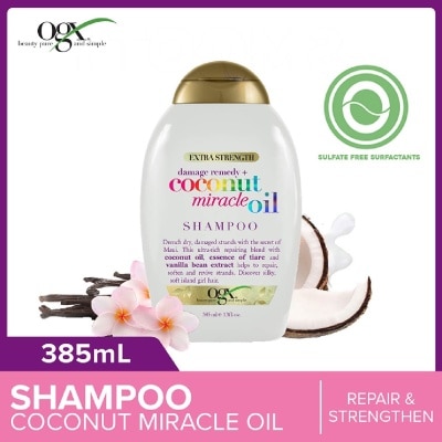 OGX Damage Remedy + Coconut Miracle Oil Shampoo (Helps to Repair + Soften + Revive Hair Strands) 385ml