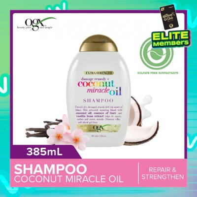 OGX Damage Remedy + Coconut Miracle Oil Shampoo (Helps to Repair + Soften + Revive Hair Strands) 385ml