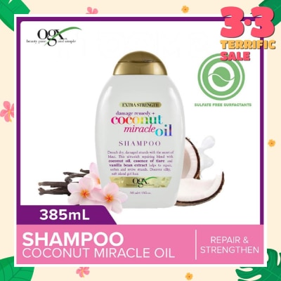 OGX Damage Remedy + Coconut Miracle Oil Shampoo (Helps to Repair + Soften + Revive Hair Strands) 385ml