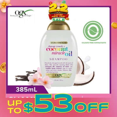 OGX Damage Remedy + Coconut Miracle Oil Shampoo (Helps to Repair + Soften + Revive Hair Strands) 385ml