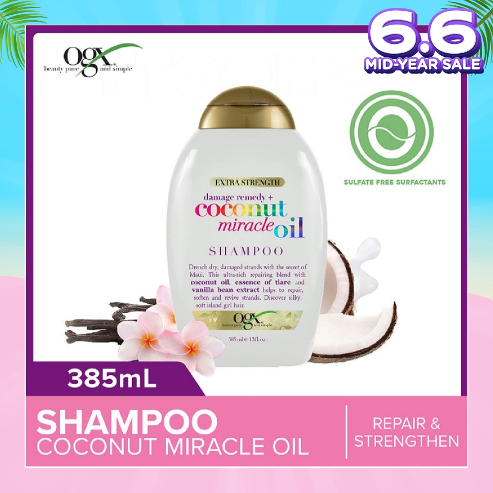 Damage Remedy + Coconut Miracle Oil Shampoo (Helps to Repair + Soften + Revive Hair Strands) 385ml