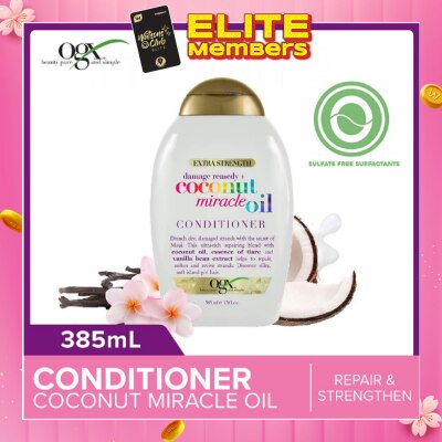 OGX Damage Remedy + Coconut Miracle Oil Conditioner (Helps to Repair + Soften + Revive Hair Strands) 385ml