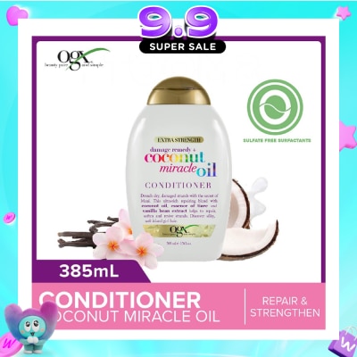 OGX - Damage Remedy + Coconut Miracle Oil Conditioner (Helps to Repair + Soften + Revive Hair Strands) 385ml image