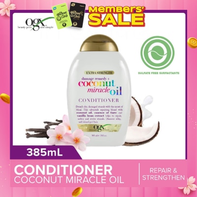 OGX Damage Remedy + Coconut Miracle Oil Conditioner (Helps to Repair + Soften + Revive Hair Strands) 385ml