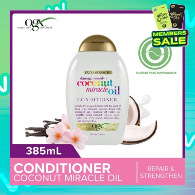 OGX Damage Remedy + Coconut Miracle Oil Conditioner (Helps to Repair + Soften + Revive Hair Strands) 385ml