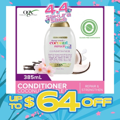 OGX - Damage Remedy + Coconut Miracle Oil Conditioner (Helps to Repair + Soften + Revive Hair Strands) 385ml