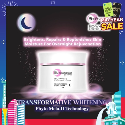 BIO ESSENCE Bio-White Pro Whitening Night Cream (For More Even & Luminous Skin Tone) 50g