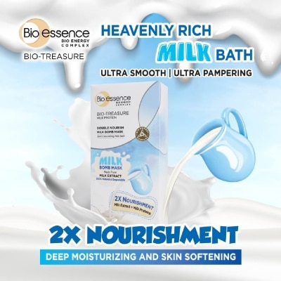 BIO ESSENCE Bio-Treasure Double Nourish Milk Bomb Mask Sheet 10s