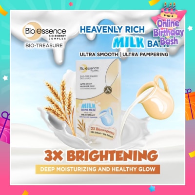 BIO ESSENCE Bio-Treasure Nutri Bright Milk Bomb Mask Sheet 10s