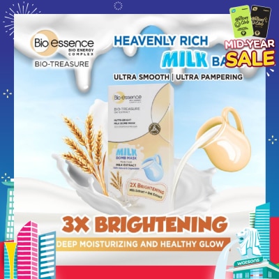 BIO ESSENCE Bio-Treasure Nutri Bright Milk Bomb Mask Sheet 10s