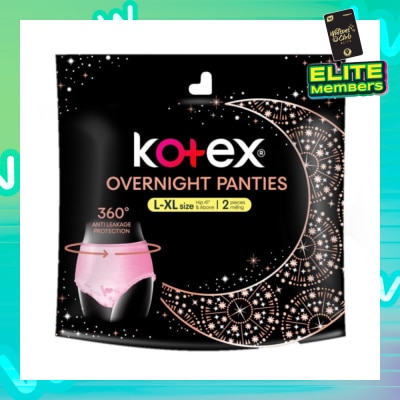 KOTEX Overnight Panties Sleepwell size L-XL (Now In Upsized Pack With 360 Anti-Leakage Protection) 2s