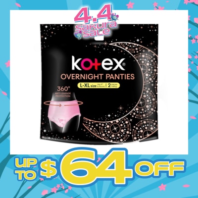KOTEX - Overnight Panties Sleepwell size L-XL (Now In Upsized Pack With 360 Anti-Leakage Protection) 2s
