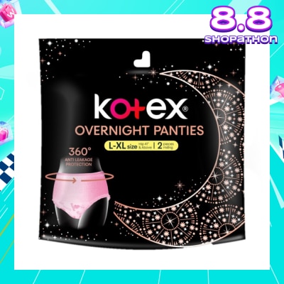 KOTEX Overnight Panties Sleepwell size L-XL (Now In Upsized Pack With 360 Anti-Leakage Protection) 2s