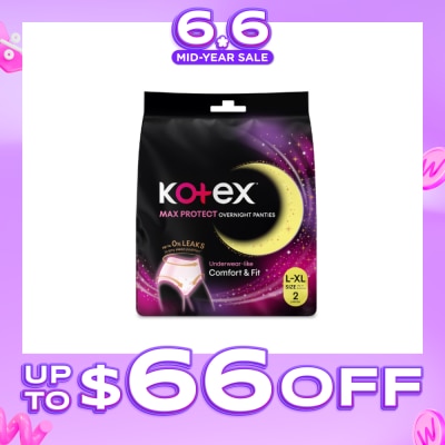KOTEX - Overnight Panties Sleepwell size L-XL (Now In Upsized Pack With 360 Anti-Leakage Protection) 2s