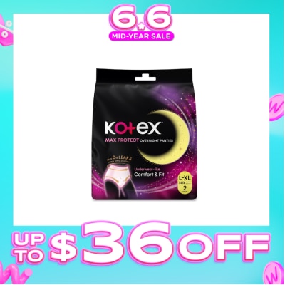 KOTEX - Overnight Panties Sleepwell size L-XL (Now In Upsized Pack With 360 Anti-Leakage Protection) 2s