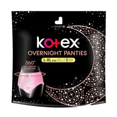 KOTEX Overnight Panties Sleepwell size L-XL (Now In Upsized Pack With 360 Anti-Leakage Protection) 2s