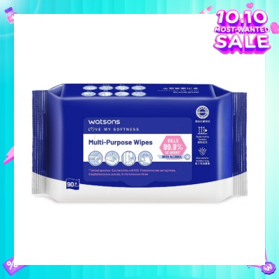 WATSONS Multi-Purpose Wipes (Kills 99% Of Germs, With Alcohol) 90s