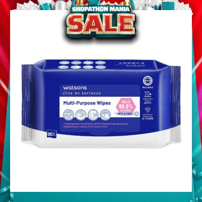WATSONS - Multi-Purpose Wipes (Kills 99% Of Germs, With Alcohol) 90s