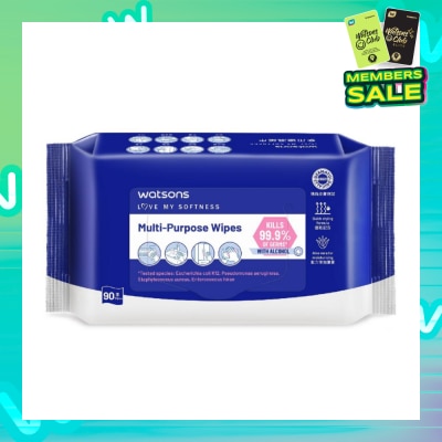 WATSONS Multi-Purpose Wipes (Kills 99% Of Germs, With Alcohol) 90s