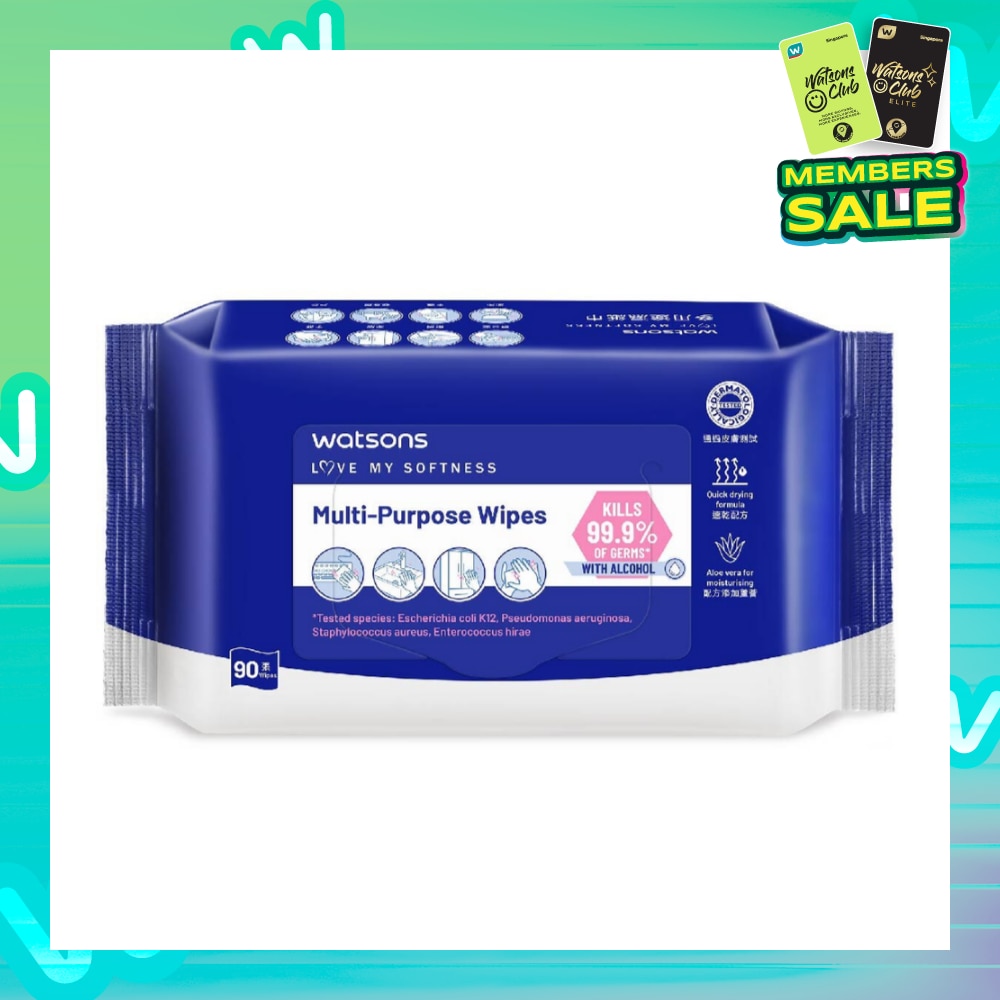 Multi-Purpose Wipes (Kills 99% Of Germs, With Alcohol) 90s