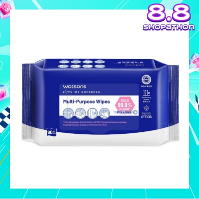 WATSONS Multi-Purpose Wipes (Kills 99% Of Germs, With Alcohol) 90s