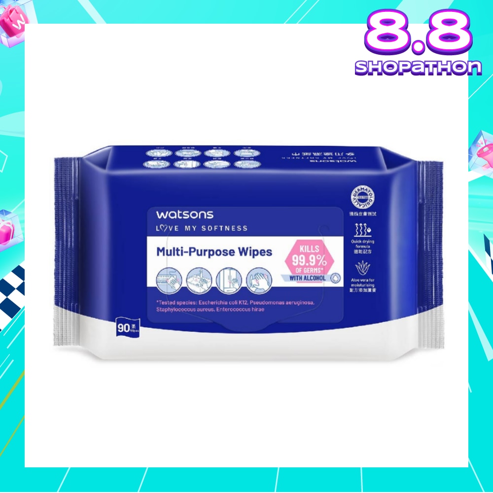 Multi-Purpose Wipes (Kills 99% Of Germs, With Alcohol) 90s