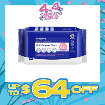 WATSONS - Multi-Purpose Wipes (Kills 99% Of Germs, With Alcohol) 90s