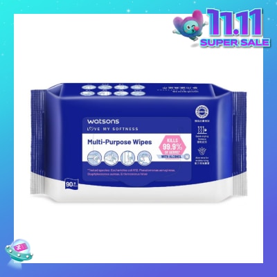 WATSONS Multi-Purpose Wipes (Kills 99% Of Germs, With Alcohol) 90s