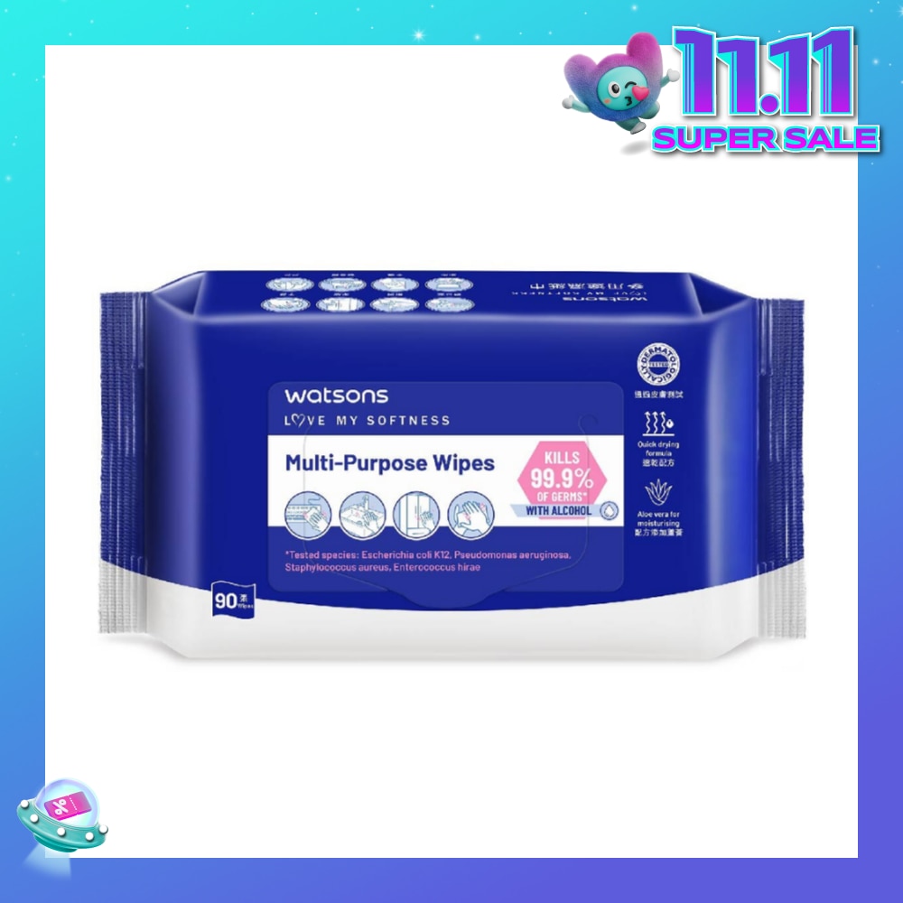 Multi-Purpose Wipes (Kills 99% Of Germs, With Alcohol) 90s