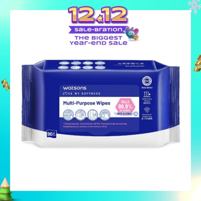 WATSONS Multi-Purpose Wipes (Kills 99% Of Germs, With Alcohol) 90s