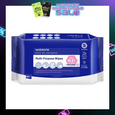 WATSONS Multi-Purpose Wipes (Kills 99% Of Germs, With Alcohol) 90s