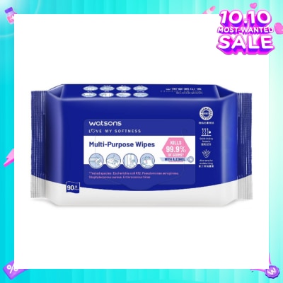 WATSONS Multi-Purpose Wipes (Kills 99% Of Germs, With Alcohol) 90s
